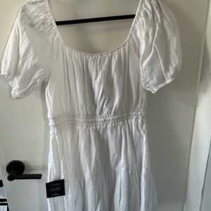 Lulu's White Puff Sleeve Dress
